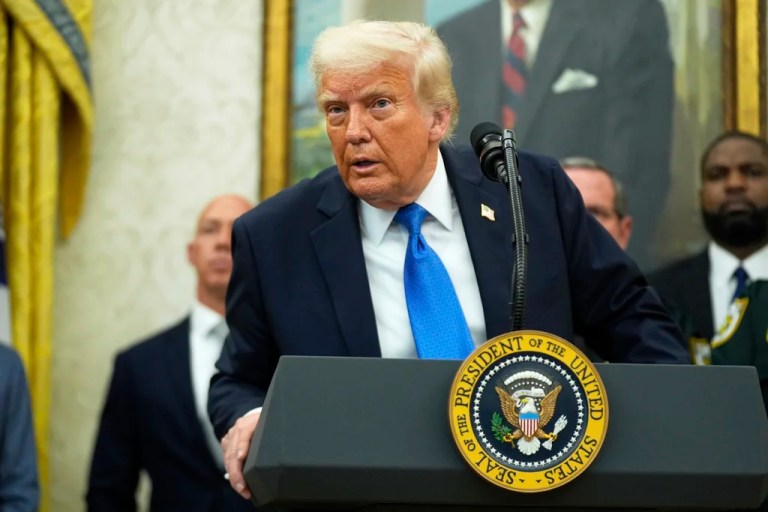 President Donald Trump expressed condolences Monday to former President Joe Biden regarding his recent cancer diagnosis but questioned the timeline of Biden's public disclosure.