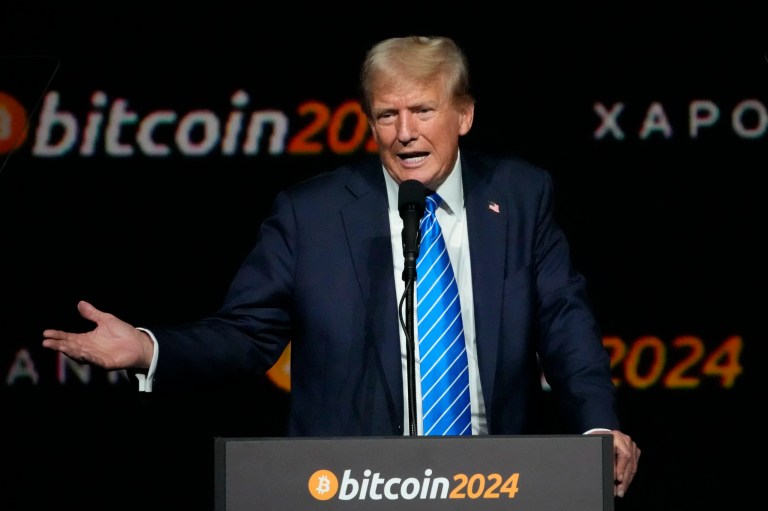 President Donald Trump speaks at the Bitcoin 2024 Conference July 27, 2024, in Nashville, Tennessee.