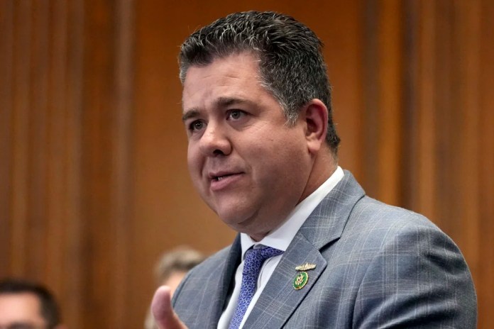 FILE - Rep. Nick LaLota, R-N.Y., speaks during a news conference, July 14, 2023.