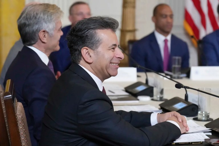 Food and Drug Administration (FDA) commissioner Marty Makary, right, and Dr. Mehmet Oz, administrator of the Centers for Medicare & Medicaid Services, left, attend a Make America Healthy Again (MAHA) Commission Event in the East Room of the White House, Thursday, May 22, 2025, in Washington.