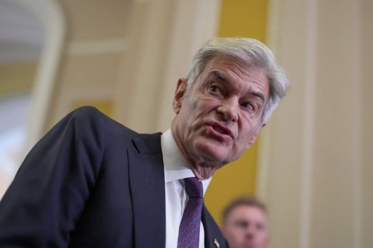 Dr. Mehmet Oz, administrator of the Centers for Medicare and Medicaid Services, speaks to reporters after he huddled with Republican senators at a closed-door meeting at the Capitol in Washington, Tuesday, June 17, 2025.