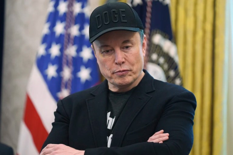 Elon Musk attends a news conference with President Donald Trump in the Oval Office of the White House, Friday, May 30, 2025, in Washington.