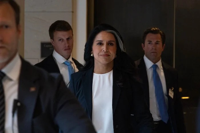 Tulsi Gabbard ahead of testifying behind closed doors at the Senate Appropriations Committee on Tuesday June 17, 2025