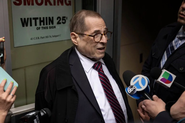 Rep. Jerrold Nadler, D-N.Y. speaks to members of media outside Greater New York Federal Building, Wednesday, May 28, 2025, in New York.