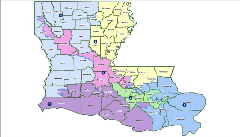 A proposal by Sen. Glen Womack to create a majority-Black district stretching from Caddo Parish to East Baton Rouge Parish.