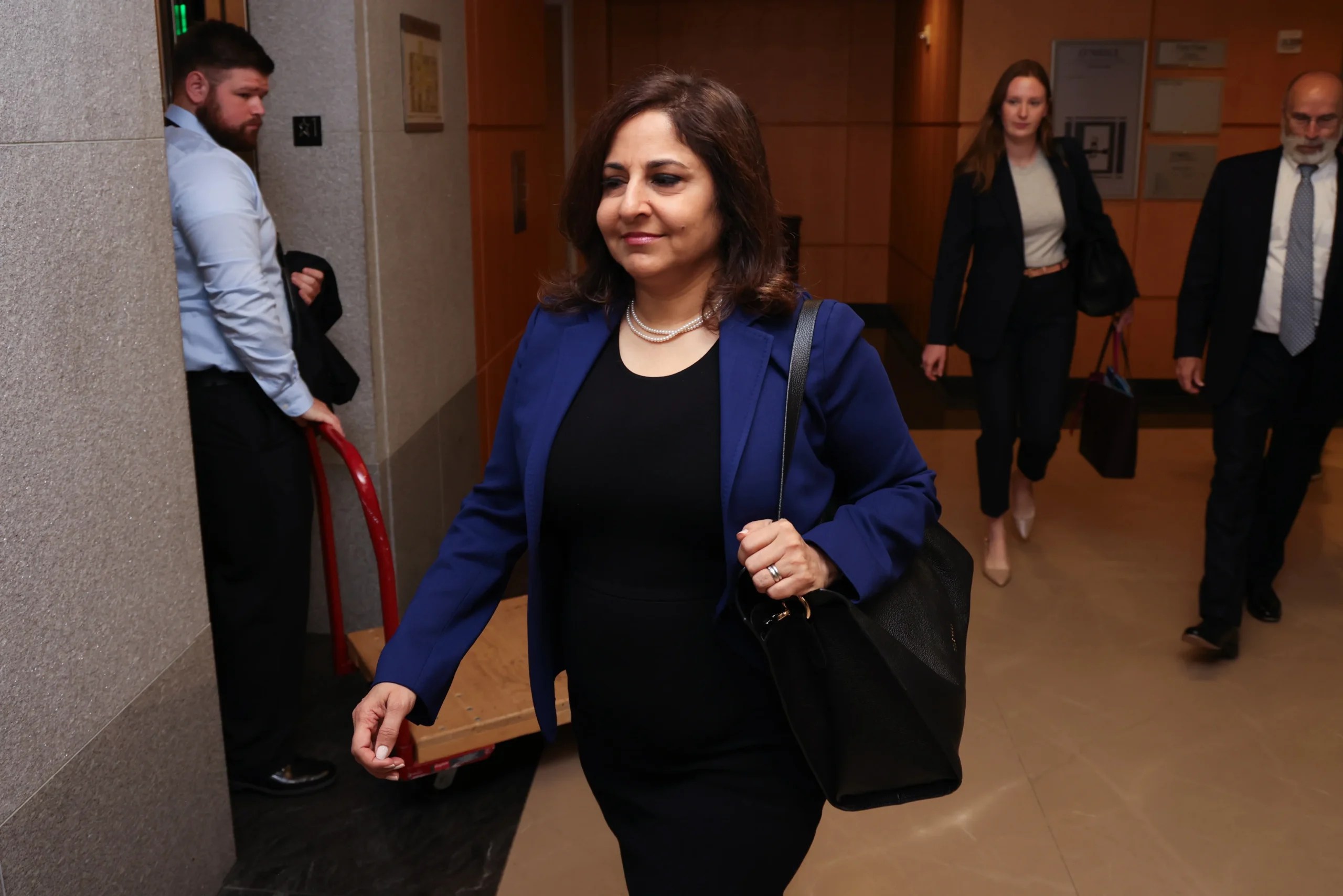 Neera Tanden, a former White House aide, appears on Capitol Hill for a closed-door interview on President Joe Biden's use of the autopen on June 24, 2025. The House Oversight Committee has been investigating Biden's White House aides and whether there was a health cover-up. (Graeme Jennings/Washington Examiner)