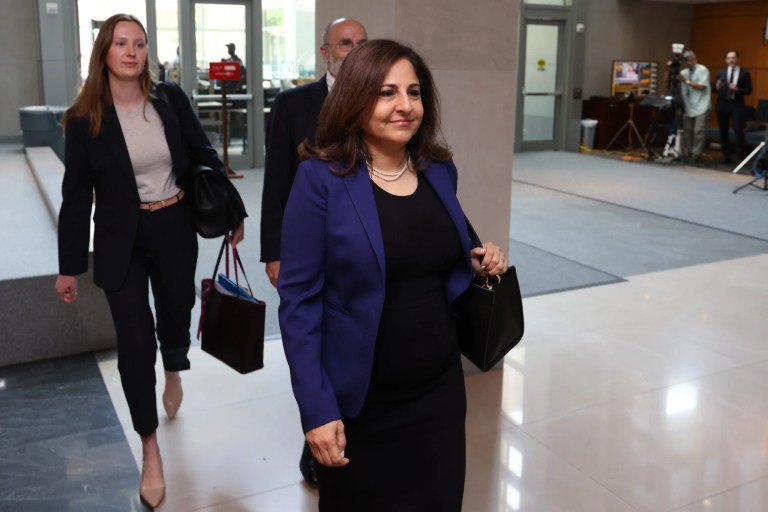 Neera Tanden, a former White House aide, appears on Capitol Hill for a closed-door interview on President Joe Biden's use of the autopen on June 24, 2025. The House Oversight Committee has been investigating Biden's White House aides and whether there was a health cover-up. (Graeme Jennings/Washington Examiner)