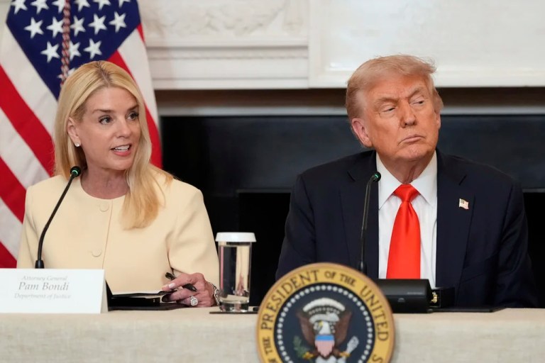 Attorney General Pam Bondi was pressed about President Donald Trump's Insurrection Act comments Wednesday morning.