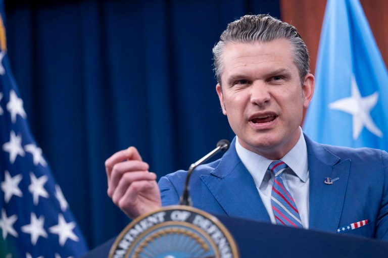 Defense Secretary Pete Hegseth speaks during a news conference at the Pentagon, Thursday, June 26, 2025 in Washington.