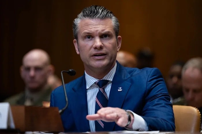 Pete Hegseth speaks at the Senate Appropriations Defense Subcommittee