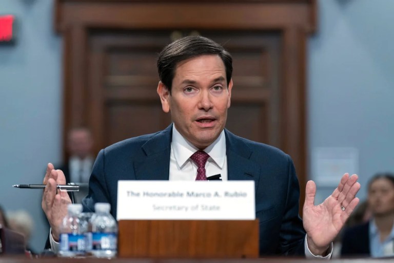 Secretary of State Marco Rubio testifies before House Committee on Appropriations subcommittee budget hearing for the Department of State and related programs on Capitol Hill in Washington, Wednesday, May 21, 2025. (AP Photo/Jose Luis Magana)