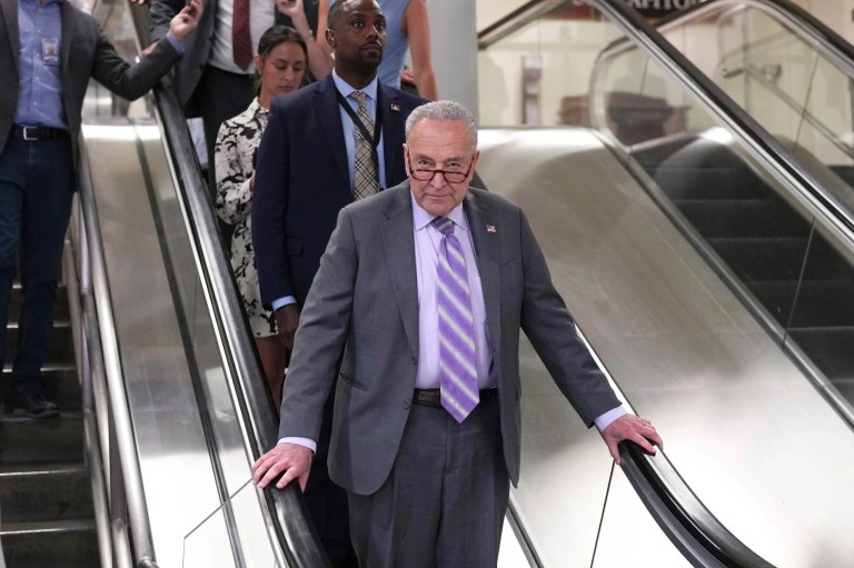 Senate Minority Leader Chuck Schumer (D-NY) arrives for a classified briefing about President Donald Trump's directed strikes on Iranian nuclear facilities last weekend and his announcement on Monday that the two countries had reached a ceasefire agreement, at the Capitol in Washington, Thursday, June 26, 2025.