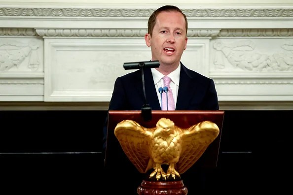Sergio Gor, director of the White House presidential personnel office, during a Kennedy Center Board dinner with President Donald Trump, not pictured, in the State Dining Room of the White House in Washington, D.C., on Monday, May 19, 2025. The Kennedy Center United Arts Workers said in a statement last week that they had filed a petition with the National Labor Relations Board to represent the institutions staff to push back against Trumps control of the organization.