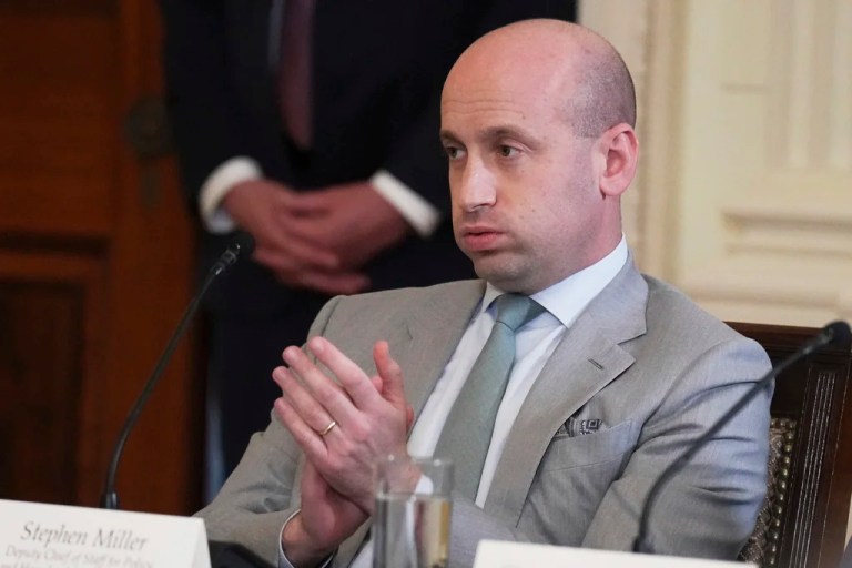 White House Deputy Chief of Staff Stephen Miller attends a Make America Healthy Again (MAHA) Commission Event in the East Room of the White House, Thursday, May 22, 2025, in Washington. (AP Photo/Jacquelyn Martin)