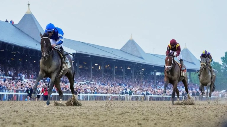 Sovereignty beats Journalism to win the Belmont Stakes at Saratoga