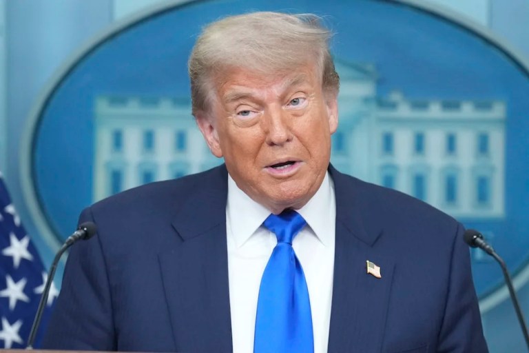 President Donald Trump speaks to the media, Friday, June 27, 2025, in the briefing room of the White House in Washington. (AP Photo/Jacquelyn Martin)