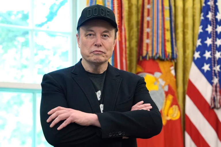 Elon Musk attends news conference with President Donald Trump in the Oval Office of the White House, Friday, May 30, 2025, in Washington.