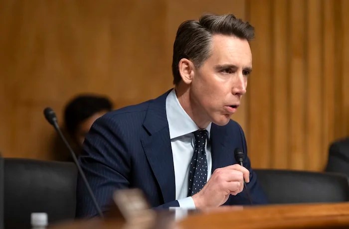 Sen. Josh Hawley, R-Mo., speaks during a hearing of the Senate Committee on Homeland Security and Governmental Affairs on Capitol Hill,
