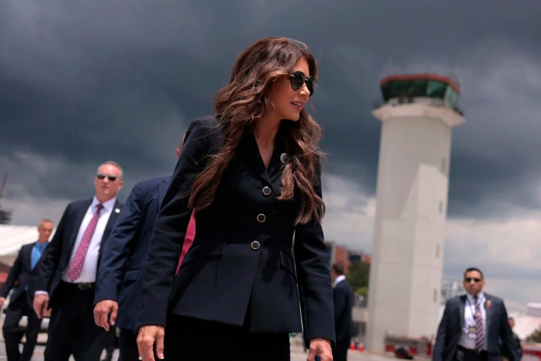 Department of Homeland Security Secretary Kristi Noem violated government ethics norms by receiving an $80,000 payment from a dark money group and excluding it from her government disclosure forms, according to a new report from Pro Publica.