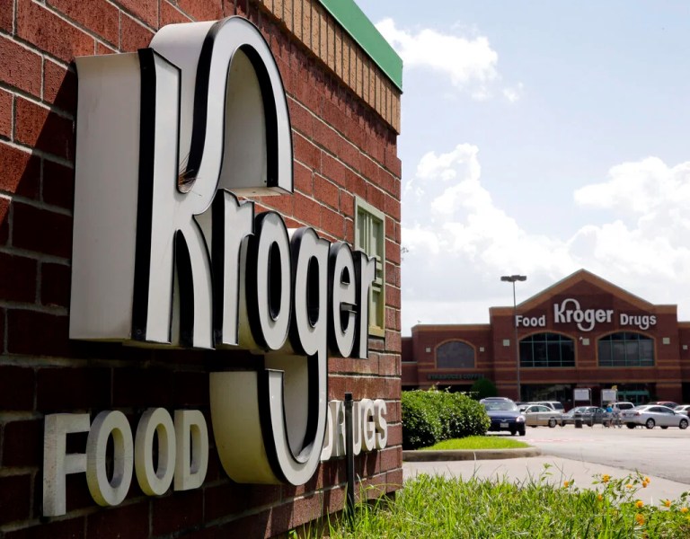This Tuesday, June 17, 2014 photo shows a Kroger store in Houston. Kroger reports quarterly financial results on Thursday, June 19, 2014.