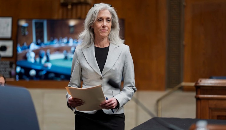 Susan Monarez, President Donald Trump's nominee to be director of the Centers for Disease Control and Prevention, arrives to testify before the Senate Health, Education, Labor and Pensions Committee, at the Capitol in Washington, Wednesday, June 25, 2025.
