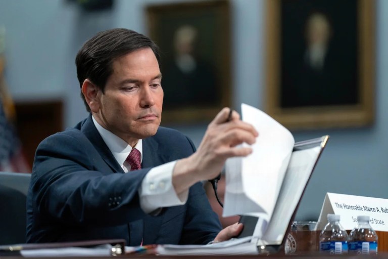 Secretary of State Marco Rubio testifies before House Committee on Appropriations subcommittee budget hearing for the Department of State and related programs on Capitol Hill in Washington, Wednesday, May 21, 2025. (AP Photo/Jose Luis Magana)