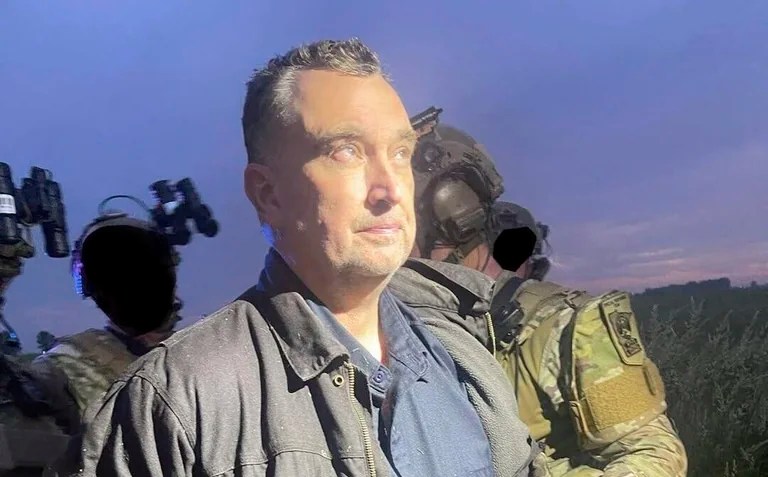 This photo made available by the Ramsey County Sheriff's Office shows Vance Luther Boelter, the man accused of assassinating the top Democrat in the Minnesota House, as he was arrested late Sunday, June 15, 2025.