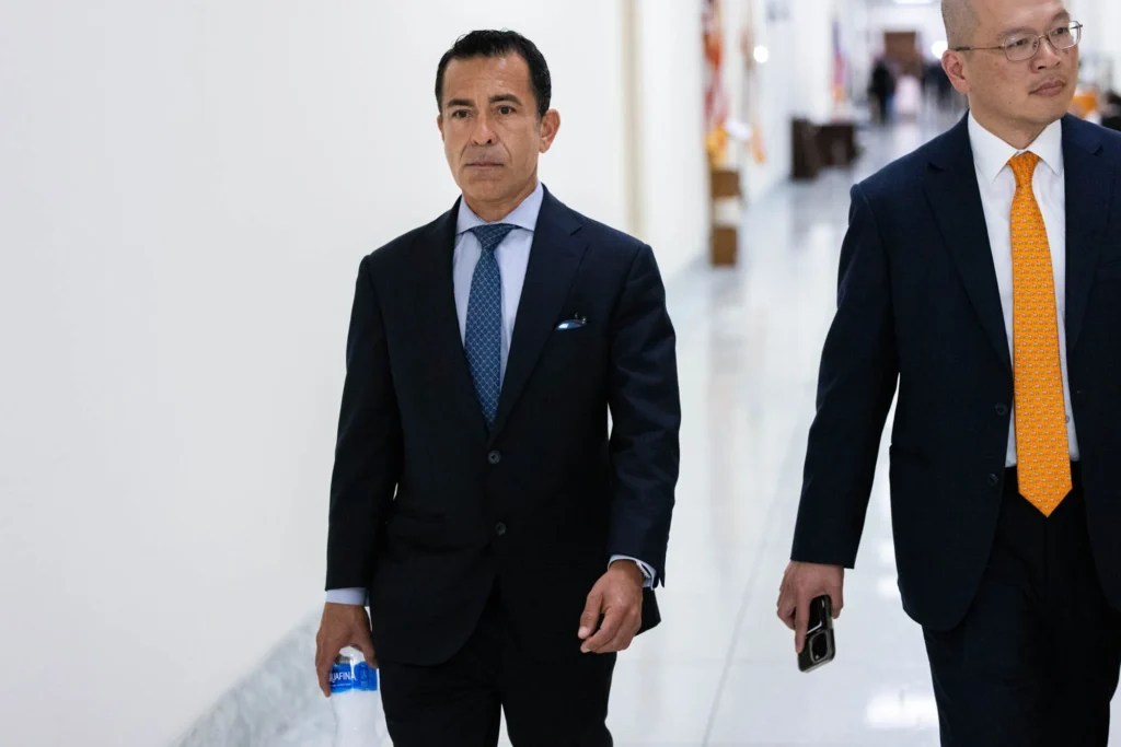 Anthony Bernal, a former Biden aide, walks into a House Oversight Committee deposition on July 16, 2025. (Graeme Jennings/Washington Examiner)