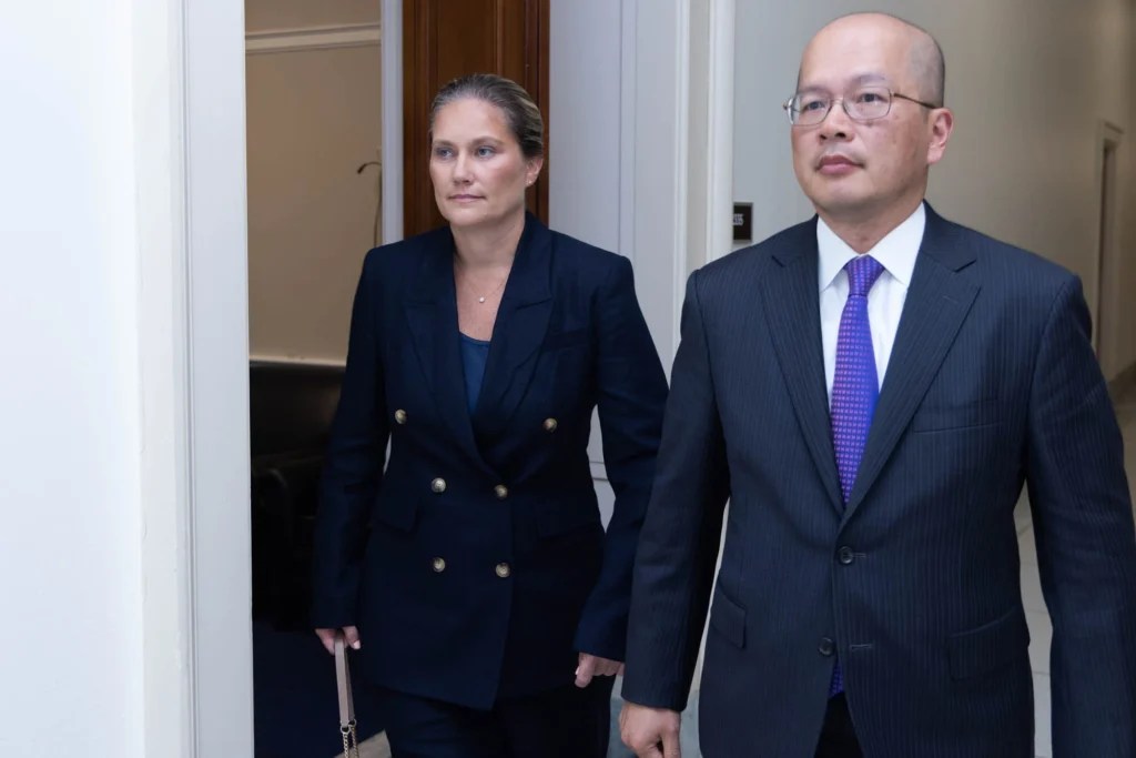 President Joe Biden aide Annie Tomasini at the Rayburn House Office Building in Washington D.C. on July 18, 2025 for the Biden autopen investigation. (Graeme Jennings/Washington Examiner)