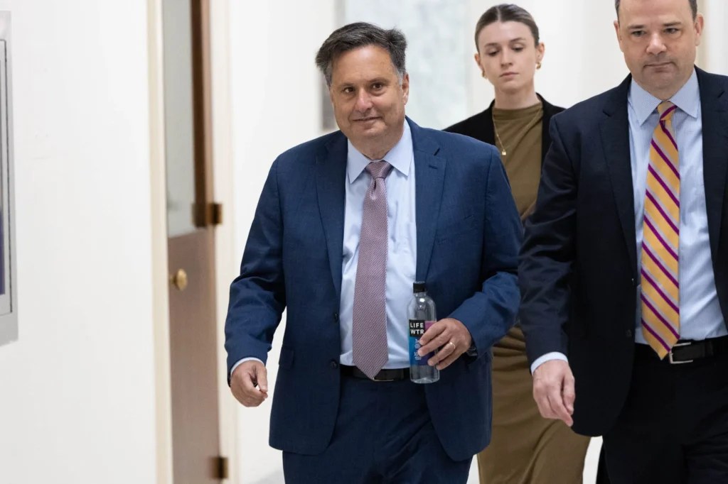 Former Joe Biden Chief of Staff Ron Klain arrives for a House Oversight Committee interview on July 24, 2025. (Graeme Jennings/Washington Examiner)