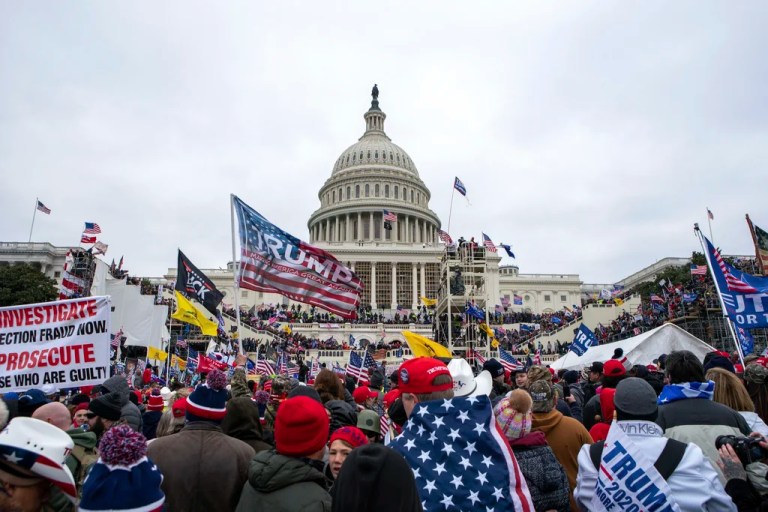 Supporters of President Donald Trump rally at the Capitol.