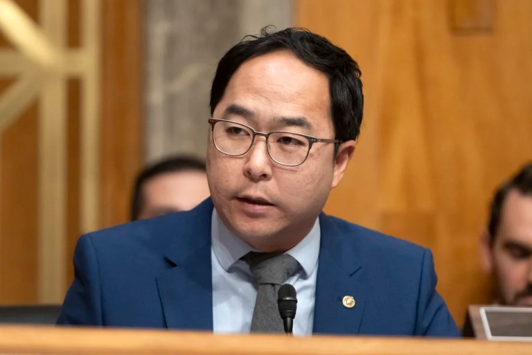 Sen. Andy Kim (D-NJ) speaks during a hearing of the Senate Committee on Homeland Security and Governmental Affairs.