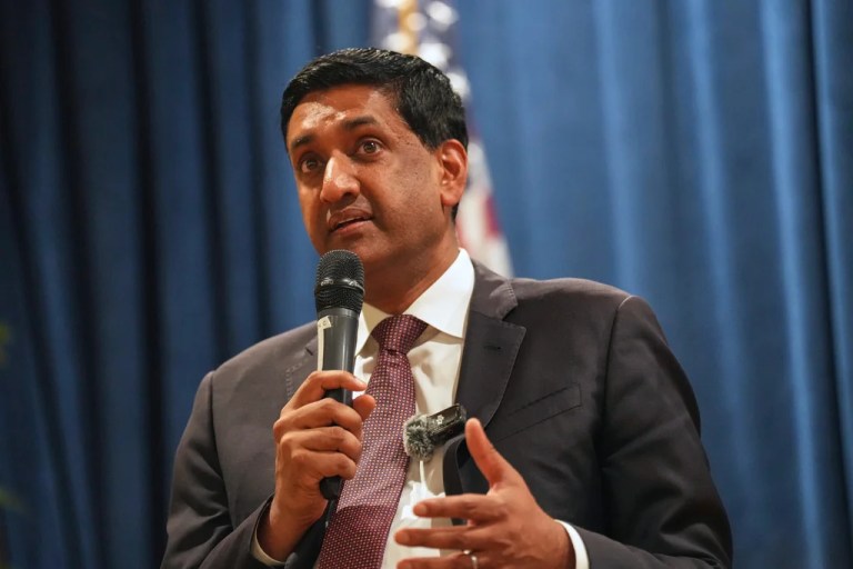 Rep. Ro Khanna, D-Calif., speaks during an NAACP meeting, Sunday, July 20, 2025, in Columbia, S.C. (AP Photo/Meg Kinnard)