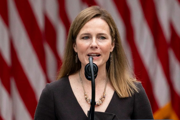 Judge Amy Coney Barrett speaks after President Donald Trump announced her as his nominee to the Supreme Court, in the Rose Garden at the White House, Saturday, Sept. 26, 2020, in Washington.
