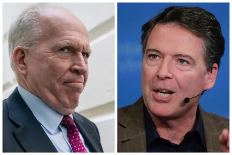 Former CIA Director John Brennan (left) and former FBI Director James Comey (right) are reportedly under investigation by the FBI.