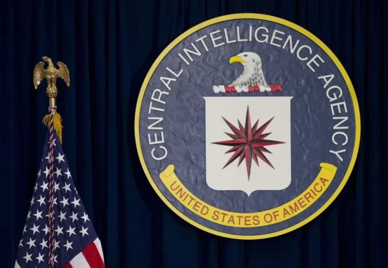 The seal of the Central Intelligence Agency at CIA headquarters.