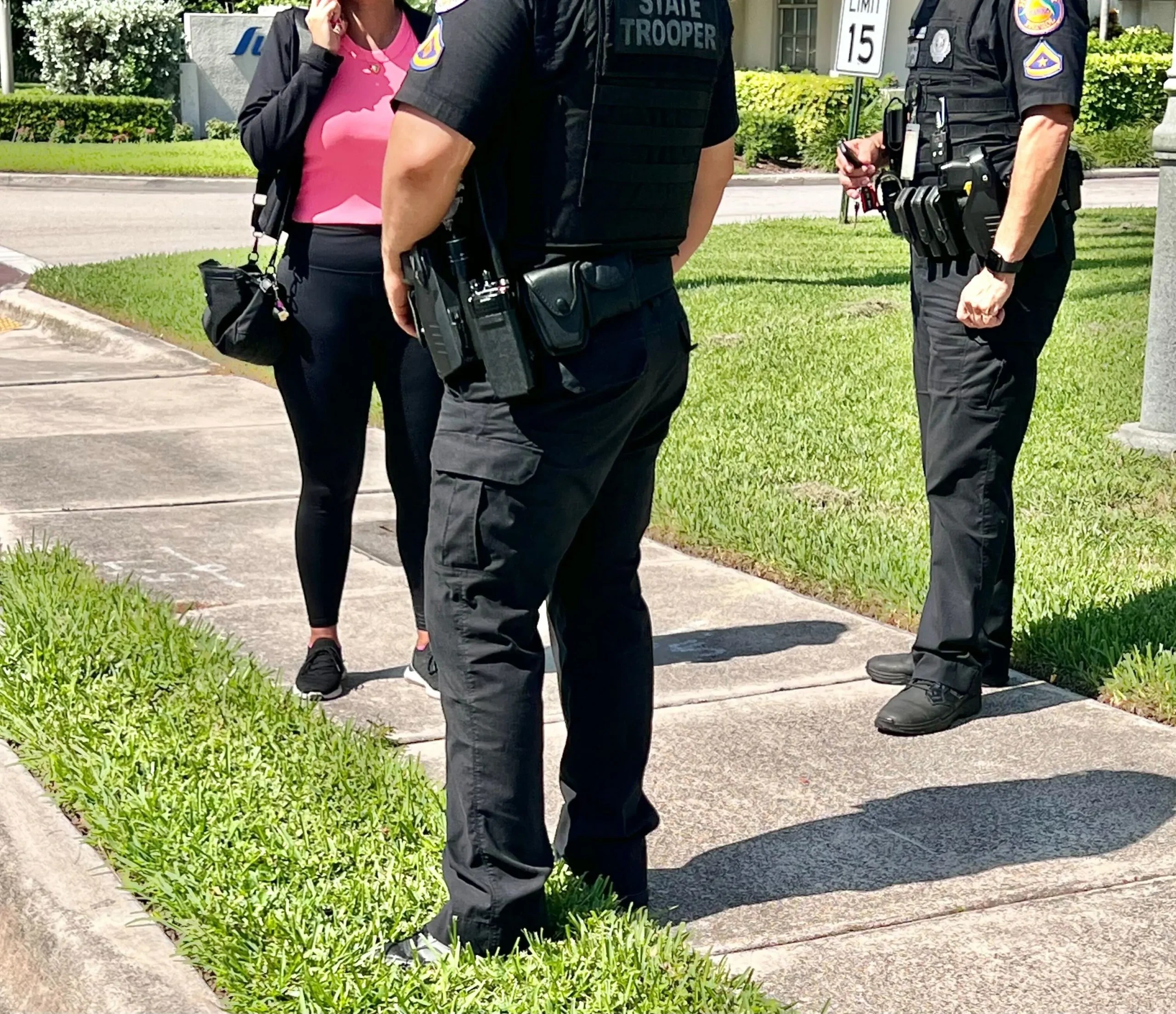 A Colombian woman was pulled over by Florida Highway Patrol and spoke with law enforcement on site about her immigration status. (Anna Giaritelli / Washington Examiner)