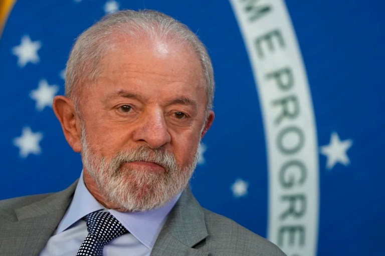 Brazilian President Luiz Inácio Lula da Silva attends an event on the economy at the Planalto presidential palace in Brasília, Brazil, Monday, July 14, 2025.