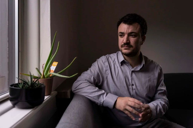 Pro-Palestinian activist Mahmoud Khalil poses for a portrait during an interview, July 3, 2025, in New York.