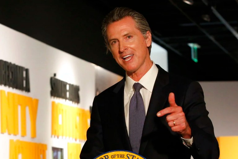 In this June 5, 2020, file photo Gov. Gavin Newsom speaks during a news conference in Sacramento, Calif. A California judge is ordering Newsom to stop issuing orders that might be interpreted as usurping the Legislature's responsibilities at least until a hearing in two weeks. Republican lawmakers said the preliminary ruling Friday, June 12, reinforces the separation of powers.