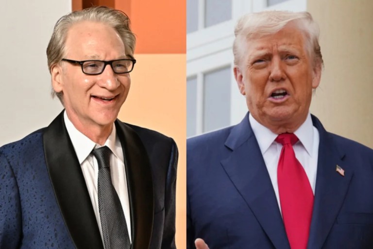 Comedian Bill Maher, left, and President Donald Trump, right.