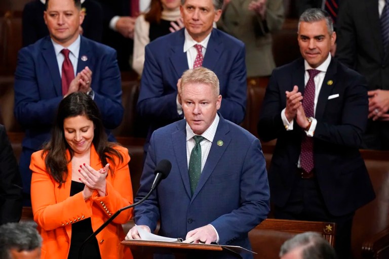 Rep. Warren Davidson, R-Ohio, nominates Rep. Kevin McCarthy, R- Calif., in the House chamber as the House meets for a second day to elect a speaker and convene the 118th Congress in Washington, Wednesday, Jan. 4, 2023.