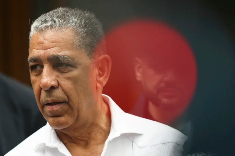 Rep. Adriano Espaillat (D-NY) speaks during a press conference across the street from immigration court, Sunday, June 8, 2025, in New York.