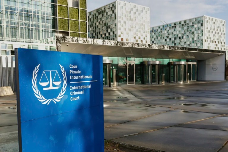 A general view of the exterior of the International Criminal Court in The Hague, Netherlands, March 12, 2025.