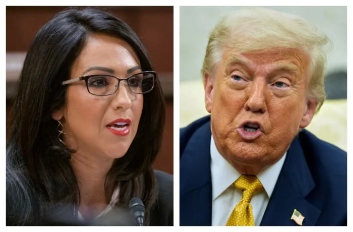 Rep. Lauren Boebert (R-CO) next to President Donald Trump.