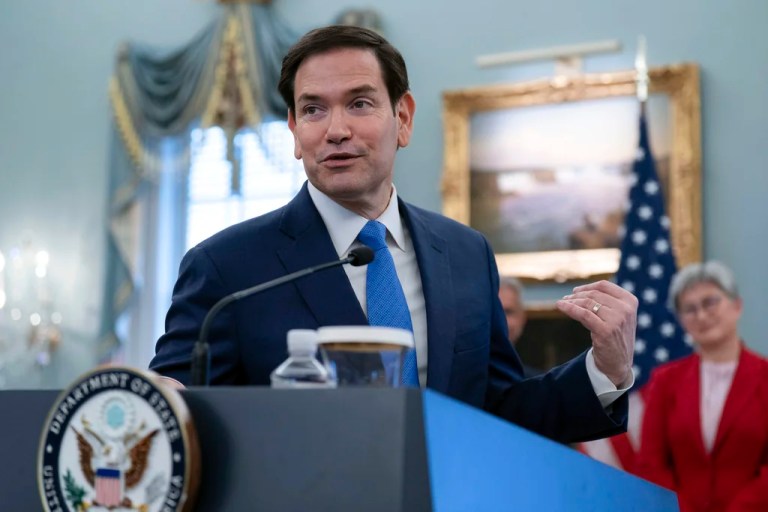 Secretary of State Marco Rubio accompanied by from left Indian External Affairs Minister Subrahmanyam Jaishankar, Australian Foreign Minister Penny Wong and Japanese Foreign Minister Iwaya Takeshi speaks to the media before the Indo-Pacific Quad meeting at the State Department in Washington, Tuesday, July 1, 2025.