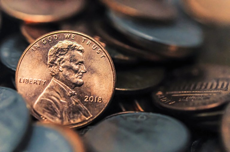 Money. Coins. Savings. USA coins. Penny.