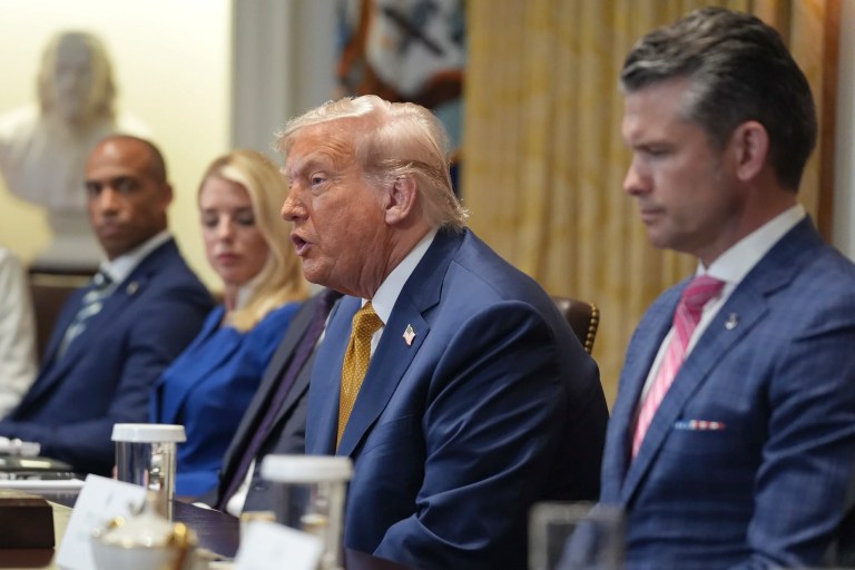 Trump bristles at Jeffrey Epstein question as Bondi responds to ‘missing’ surveillance