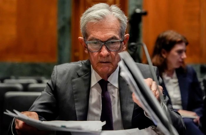Federal Reserve Board Chairman Jerome Powell arrives before a Senate Committee on Banking hearing, Wednesday, June 25, 2025,