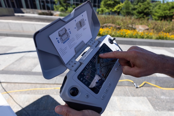 A drone controller on display at the US Coast Guard Robotics and Autonomous Systems (RAS) Expo. RAS showcased a variety of surface, air and undersea autonomous systems used by the Coast Guard, at the Coast Guard Headquarters in Washington D.C., Tuesday, August 26, 2025 (Graeme Jennings / Washington Examiner).